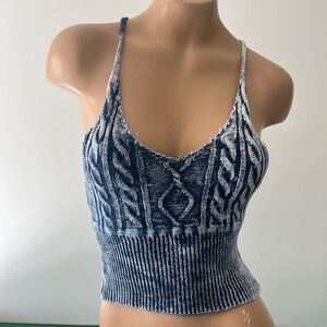 Blue Knit Women's Top